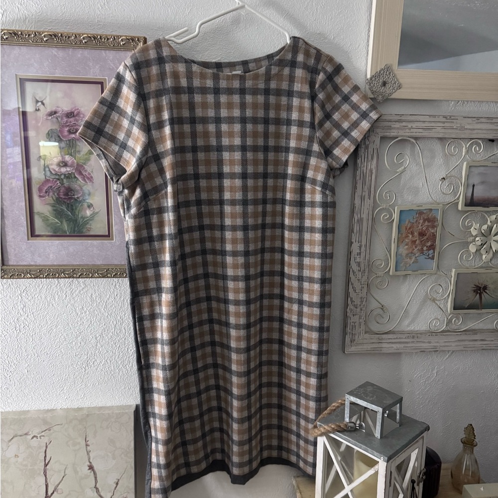 Plaid Short Sleeve Dress